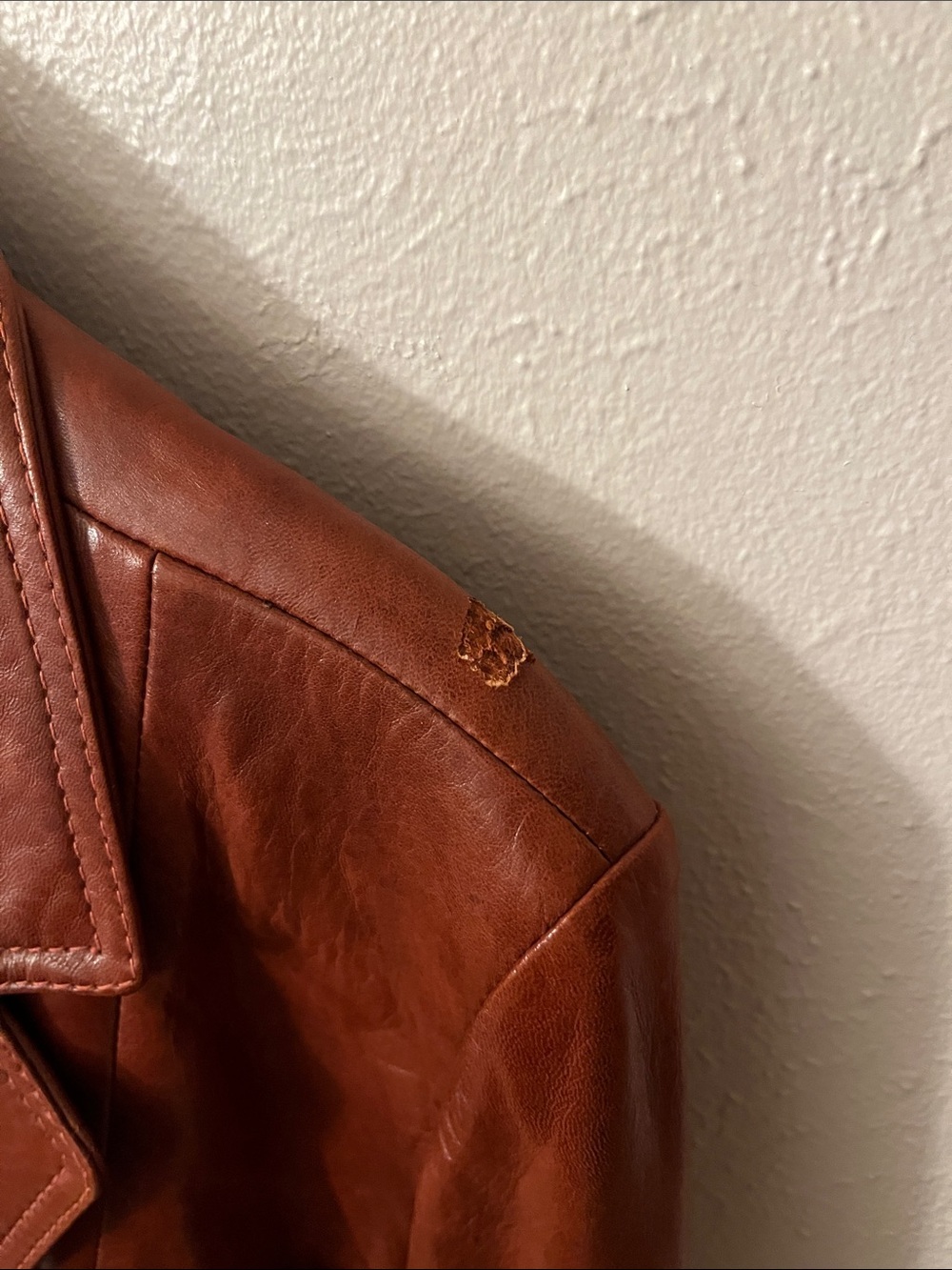Premium Women's Leather Blazer Jacket - Chestnut Brown - Picture 5 of 10